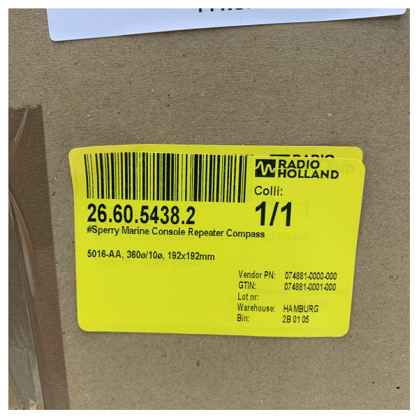 スペリー・マリン・コンソール・ステアリング・リピーター・コンパス 5016-AA - 074881-0001-000 