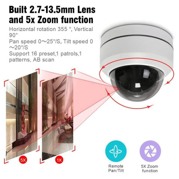 Résolution de la caméra PTZ AHD-CVBS 2MP avec un objectif 2,8 à 12 mm CA61-PC