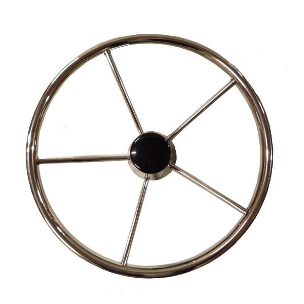 Uflex V64 370 mm  5-spoke stainless steel steering wheel - 42129T