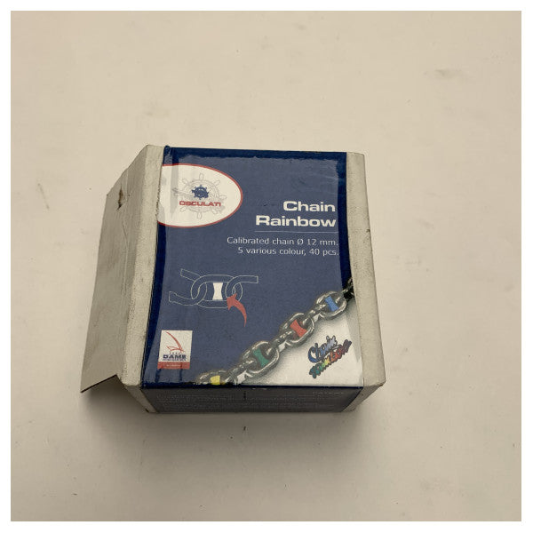 Osculati Издръжливи пластмасови маркери за вериги за морска употреба - диаметър 12 мм, комплект от 40 цветни парчета - 01.501.12