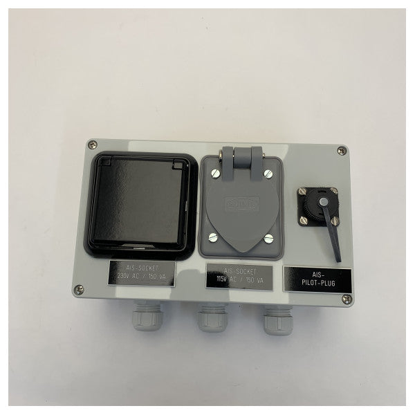 Caja de enchufe y toma de corriente de piloto AIS 230 / 115V 