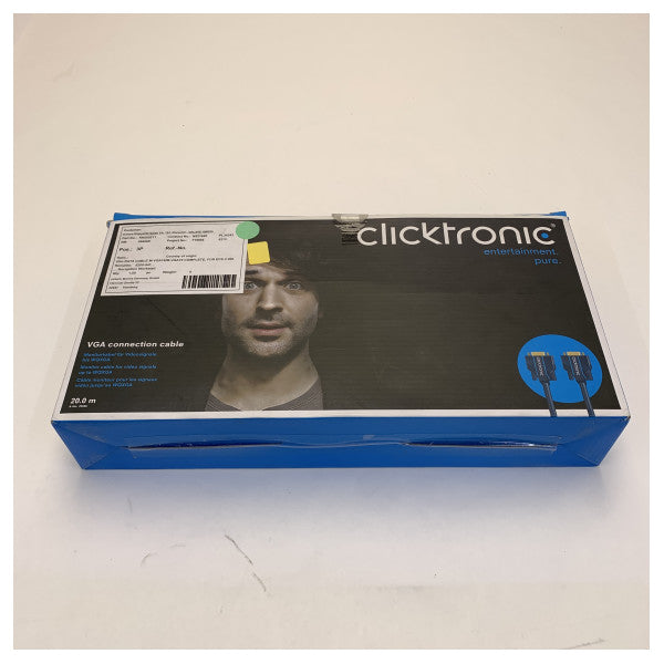 Clicktronic VGA Connection Cable 20m - High Quality Marine Display Cable - New