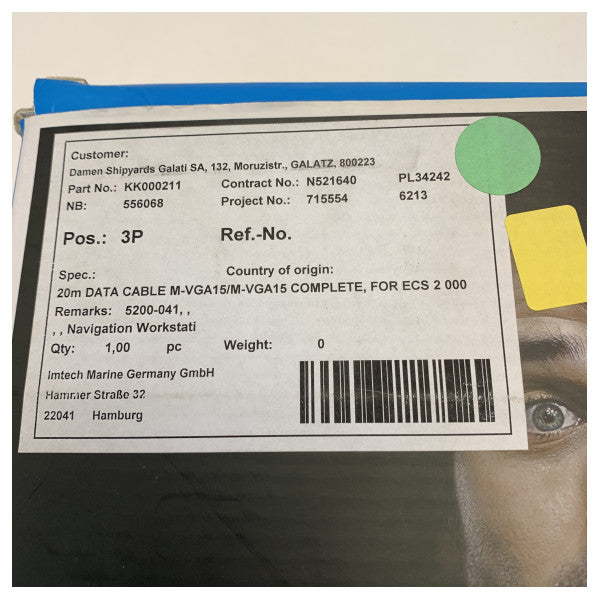 Clicktronic VGA Connection Cable 20m - High Quality Marine Display Cable - New
