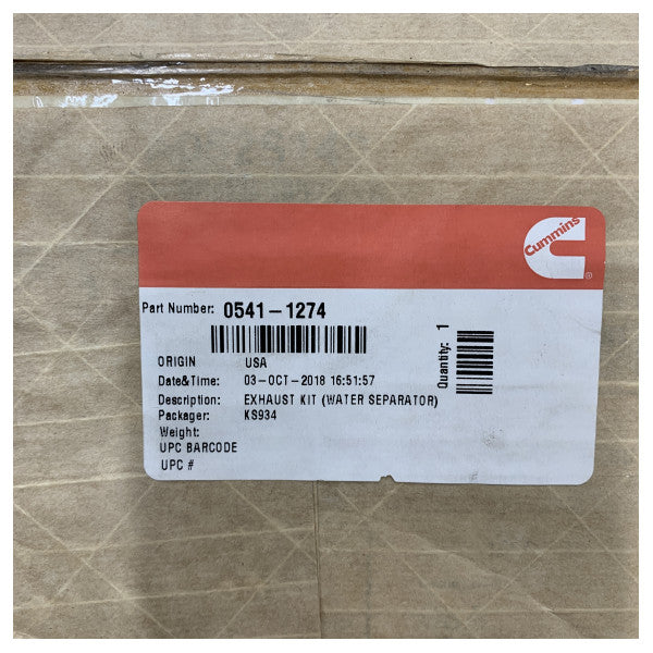 Cummins Onan 0541-1274 Egzoz Gazı - Su Ayırıcı - Susturucu 50 - 76 mm 