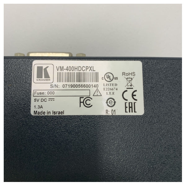 Kramer VM-400HDCPXL Divisor de vídeo de alta definição com várias saídas para uso marítimo e industrial