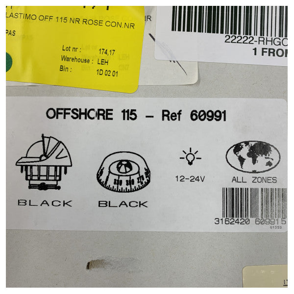 Bússola Plastimo Offshore 115 com mostrador preto 12/24V - 60991 