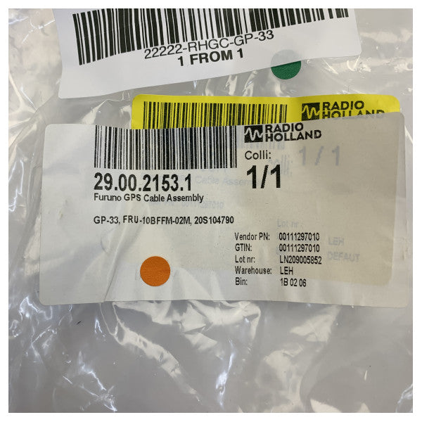 Furuno GP-33 NMEA 0183 datagrensesnittkabel - tilbehør for maritim navigasjon 