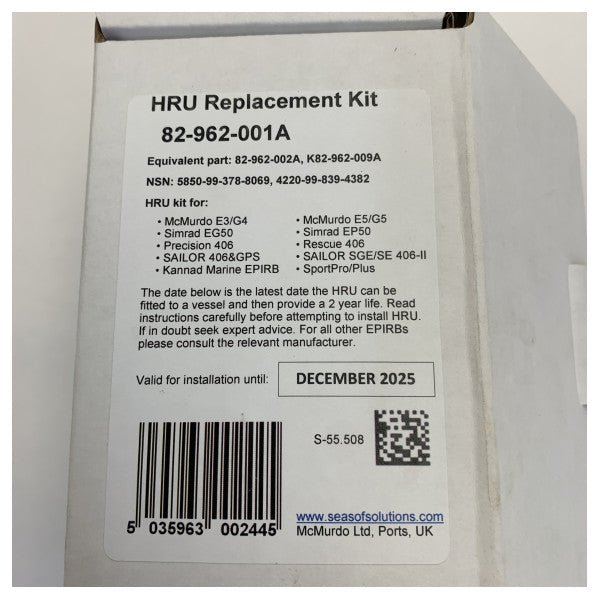 McMurdo MC-82-962-001A EPRIB Hydrostatic Release Valve 