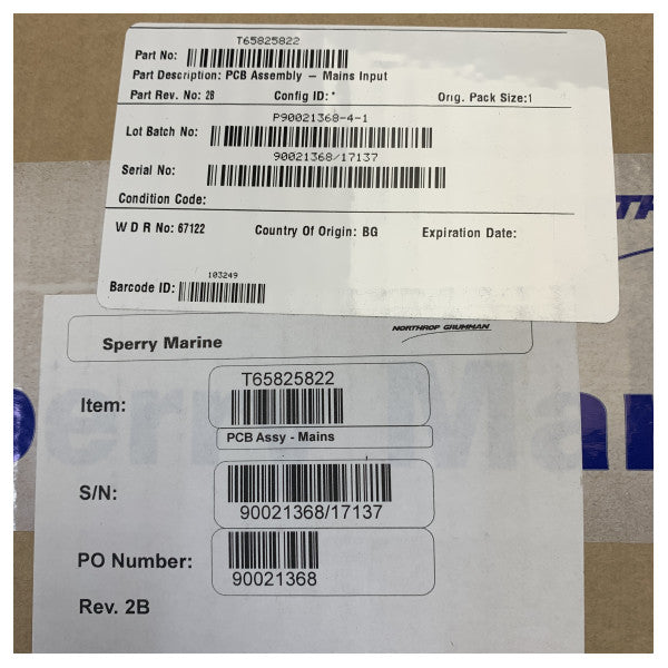 Filtre d'entrée principal PCB Sperry Marine T65825822-2 