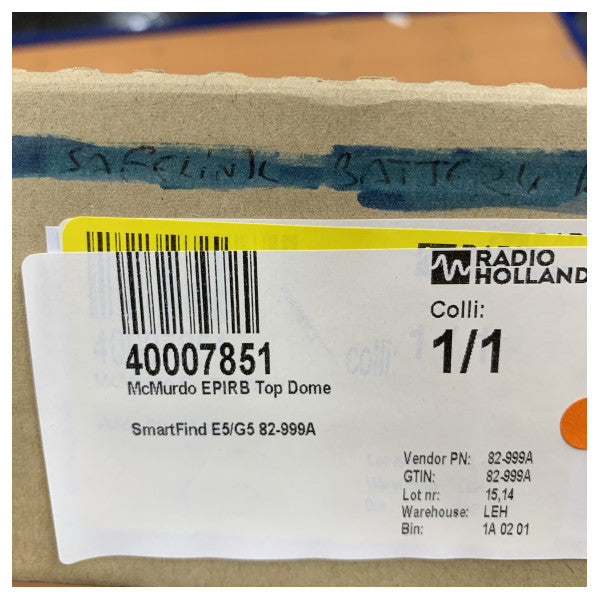 McMurdo 82-999A Top dome assembly for E5/G5/A5/A5G/Sport/Sport+ V1 and V2 