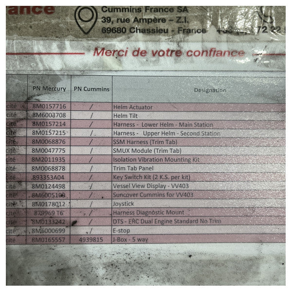 Cummins QSC8.3 600 HP Zeus Joystick Kontrollat Kit ta' Żewġ Muturi 