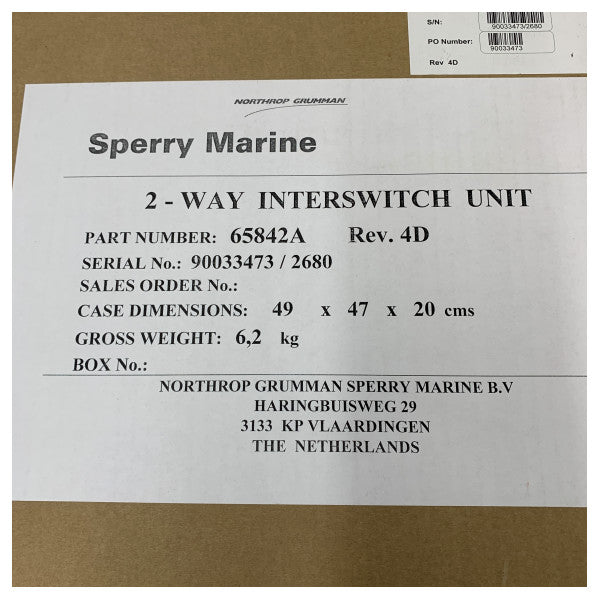 Sperry Marine 65842A 2-vejs Interswitch Radar Enhed 