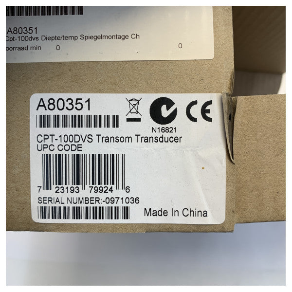 Transdutor de Montagem de Transom Raymarine A80351 CPT-100 DT 