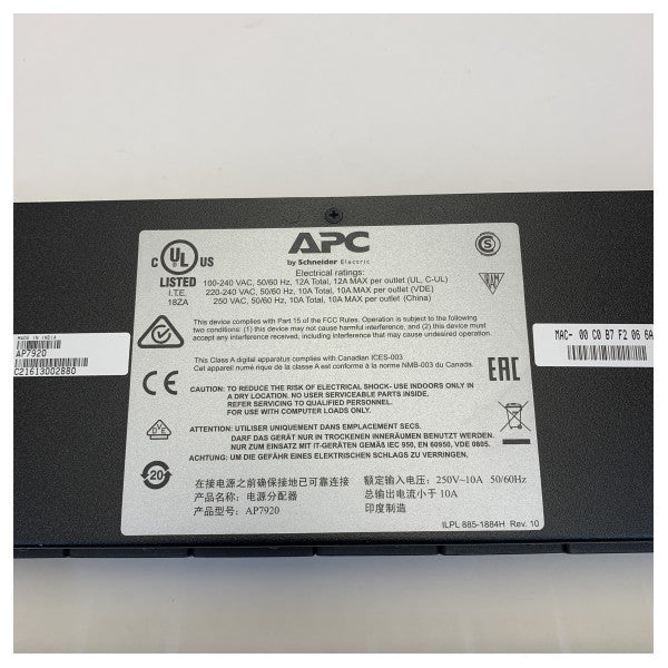 APC AP7920 PDU da Rack Switchato 15A/230V - 197506005 