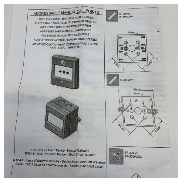 Autronica Manual Call Point IP52 5V 116-BF-510WP-H
