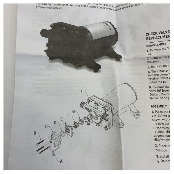 Shurflo 94-801-10 Assemblja Ta' Fuq għall-Pompi Aqua King II 4.0 u 5.0 GPM 