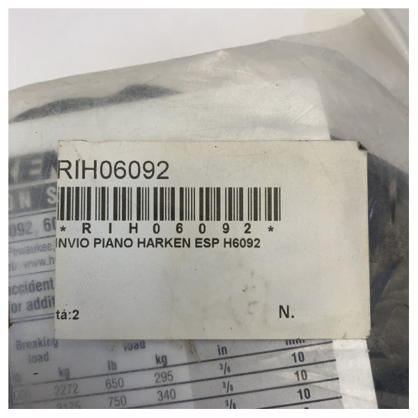 حاجز القدم Harken ESP 75 مم من الألمنيوم مطلي بالأسود - 6092NP 