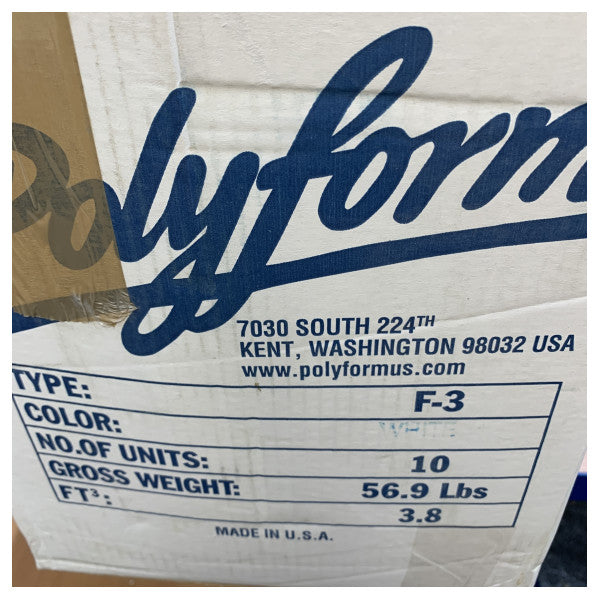 Fender Inflable Polyform F3 Blanco 745 x 220 mm - 3351211 