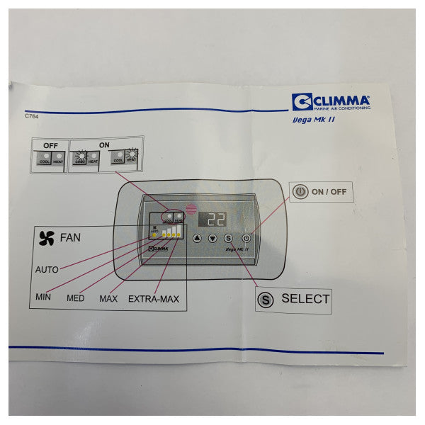 Panneau de contrôle de climatisation Veco Climma Vega MK2 Euroliving - MDISEU 