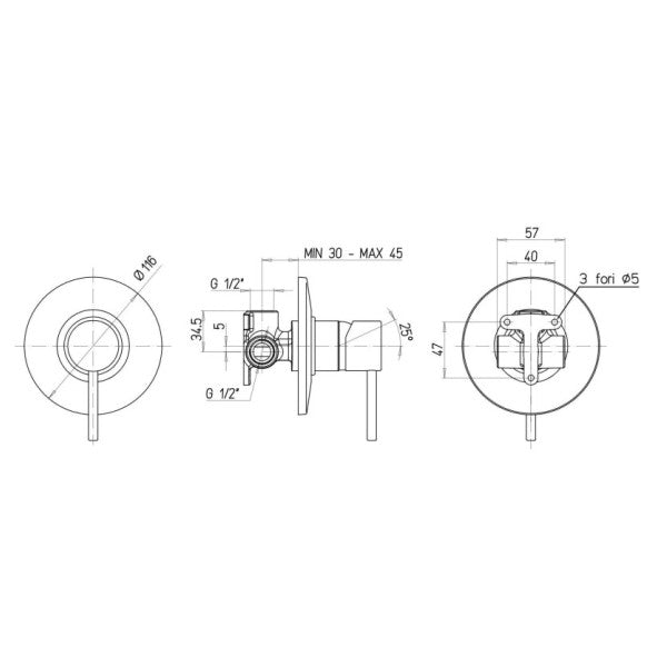 خلاط دش برافعة واحدة من بايني COX كروم - 78CR690-208R 