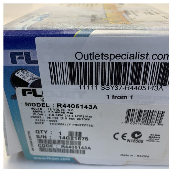 Flojet R4405143A Frischwasserpumpe 12,5L/min 2,5 Bar 