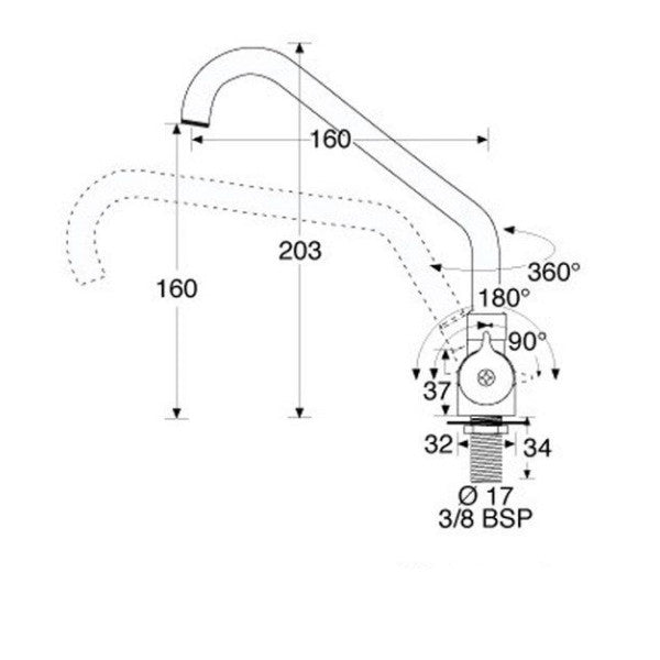 Barka RR4100 kromi välilehti kylmälle vedelle 