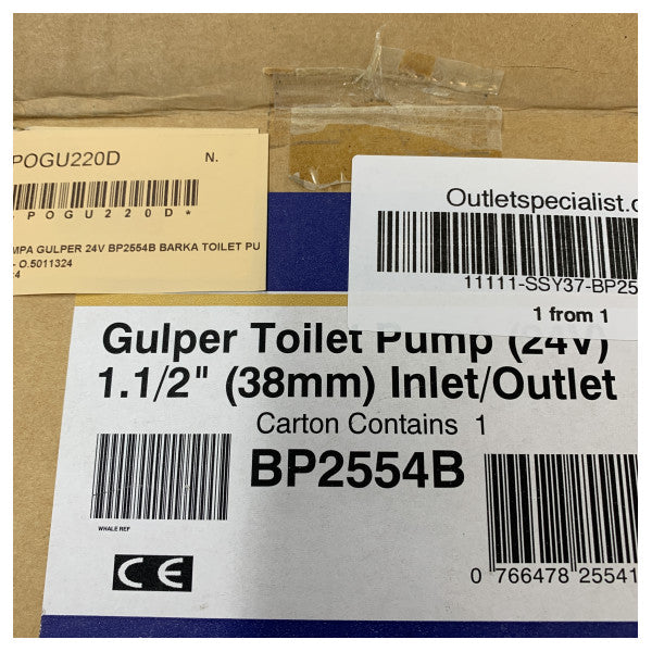 Whale Gulper BP2554B Pumpa tal-ilma Iswed 38 mm 24V 18L/min 