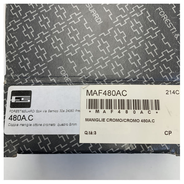 Foresti Suardi Bronzani kromirani kvaka za vrata Kit kvadratni dizajn - 480A.C 