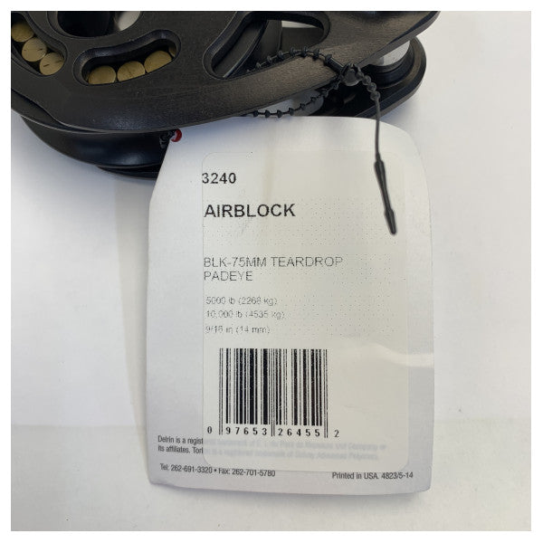 Harken 3240 Black Magic High Load Aluminium 75 mm Pad-Eye Système de poulie 