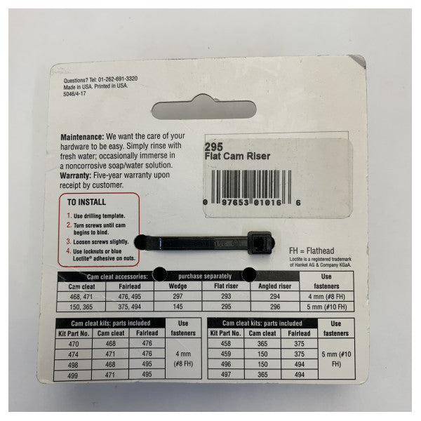Harken 295 Cam Cleat Standard Flat Riser 