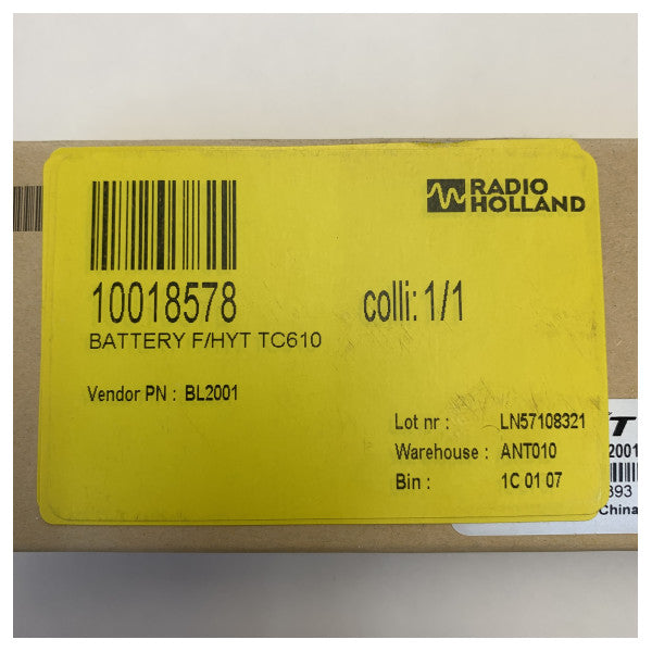 Hytera Li-ion 2000 mAh Battery - BL2001 