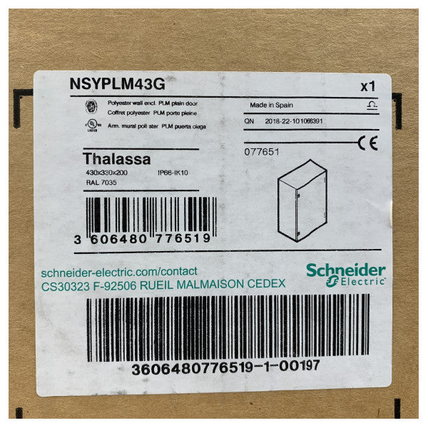 Schneider Electric Thalassa Switch Box Grey - NSYPLM43G 