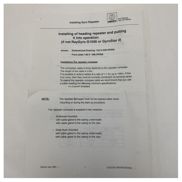 Raytheon Anschutz 133-558-NG001 Gyrostar 2 için Direksiyon Tekrar Paneli 