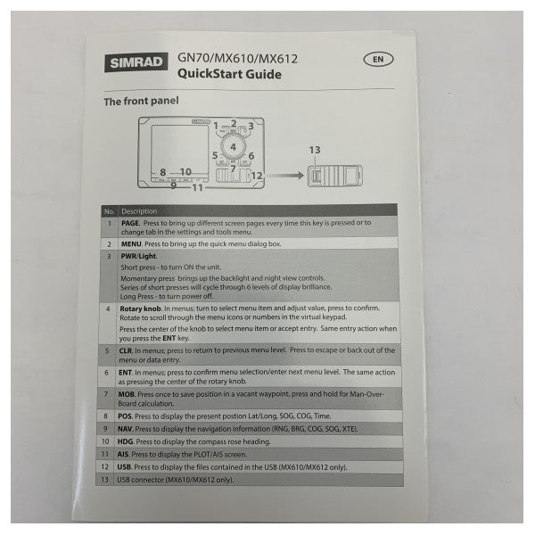 Simrad Pro GPS ja DGPS DCU Navigointinäyttö - MX612 