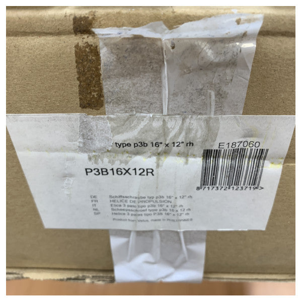 Hélice Vetus P3B16X12R 3 pales 16 x 12 pouces à droite 