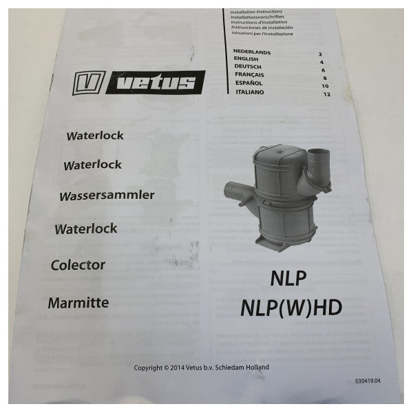 Vetus NLP60 Waterlock / Avgassilencer 60 mm Grå 