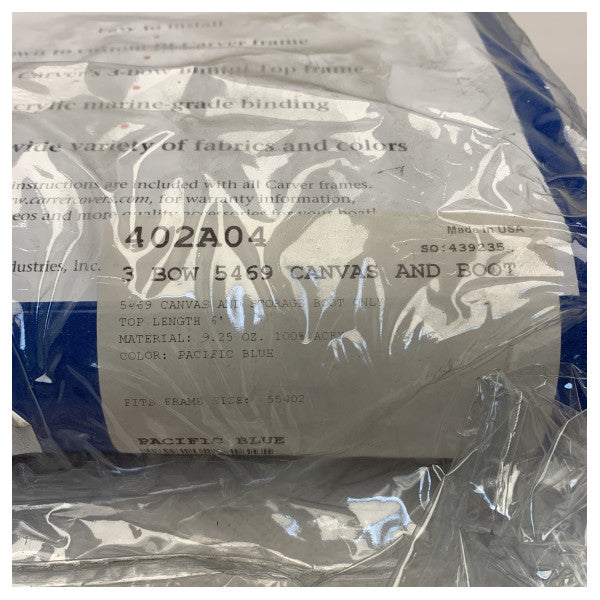 Pacific Blue 3 Bogen 67-72 Zoll Bimini Stoff - 402a04