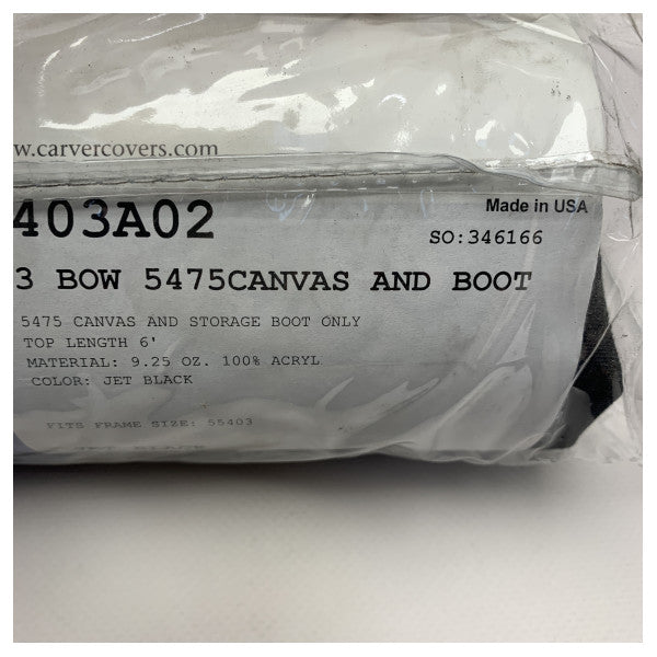 مقدمة كارفر 3 كارفر 73 إلى 78 بوصة غطاء قماشي أسود نفاث من القماش الأسود النفاث - 403A02