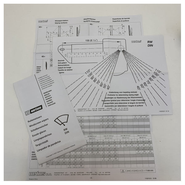 Moteur d'essuie-glace Vetus RW08A 12V 1 pouce arbre 2 vitesses 
