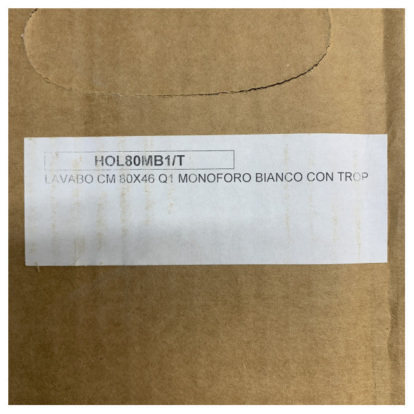 Azzure HOL80MB1-T Elegance Square Vask 80 x 46 med Overløb 