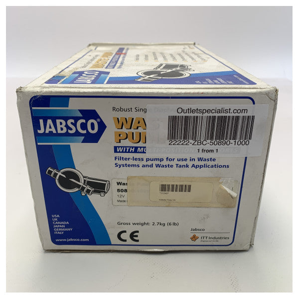 Jabsco 50890-1000 Pompe à eau noire 38 mm 12V