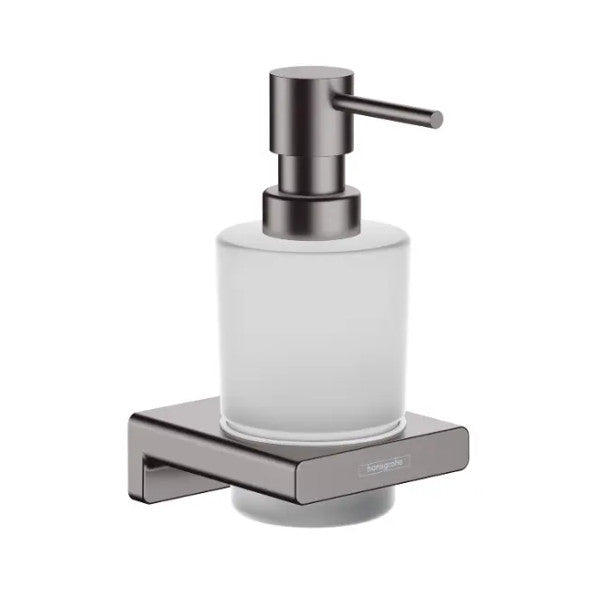 Distributeur de savon Hansgrohe 41745340 Addstoris avec support en chrome noir brossé 