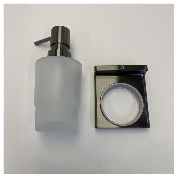 Distributeur de savon Hansgrohe 41745340 Addstoris avec support en chrome noir brossé 