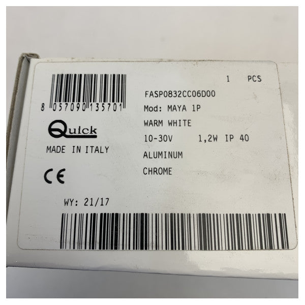 Luz de lectura rápida Maya 1P LED cromo ajustable 12/24V 