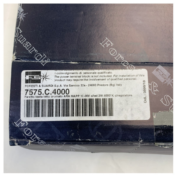 Foresti Suardi ARA MAPP 7575-C-4000 Reading Light Chrome Adjustable LED 12/24V 