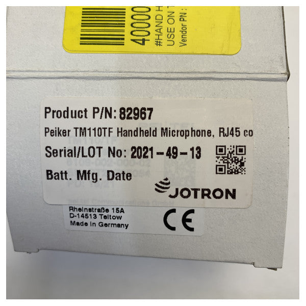 Jotron 82967P-01 Marin Kommunikationsmikrofon med RJ45-anslutning 