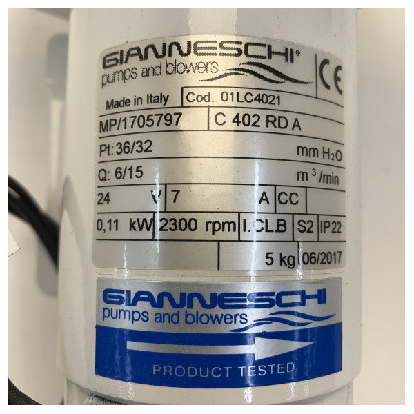 Gianneschi C402RD Marine Ventilation Blower 24V - 01LC4021