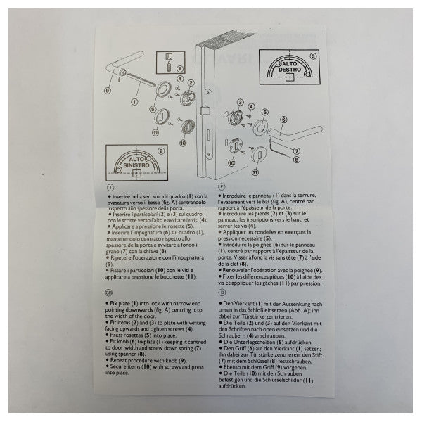 Olivari Lama M107 Doorhandle Kit Satin Stainless Steel