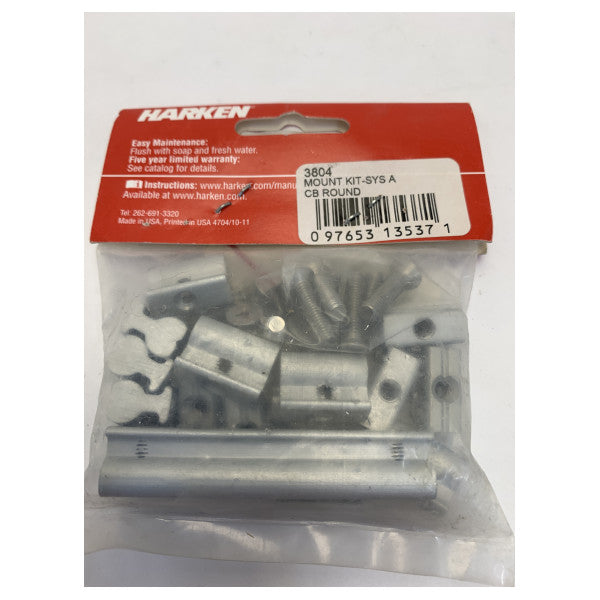 Harken 3804 22 mm Alüminyum Ray Montaj Kiti Yuvarlak Direk Groovu 