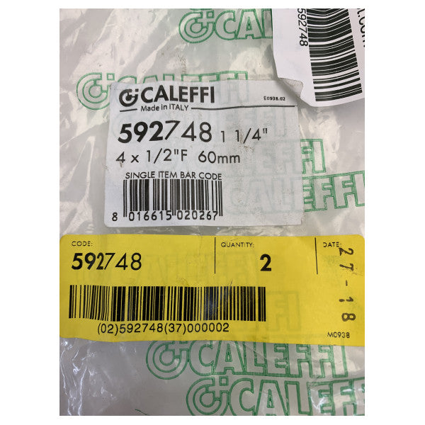 Caleffi 592748 Messing 4-vejs manifold 1 1/4 tomme x 1/2 tomme - 60 mm 